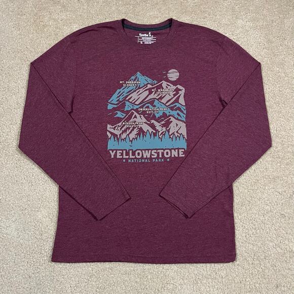 Kastlfel Mens Yellowstone Graphic Long Sleeve Shirt Red Size Medium - Picture 1 of 5